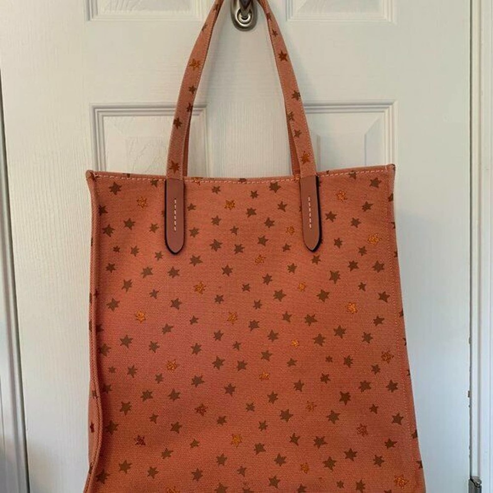 Coach Unicorn Stars Pink Canvas Tote Purse Bag - Picture 4 of 4
